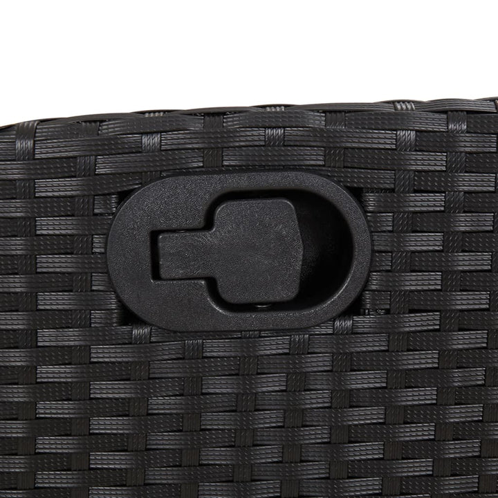 Set Mobilier De Grădină Cu Perne, 9 Piese, Negru, Poliratan Negru Și Crem
