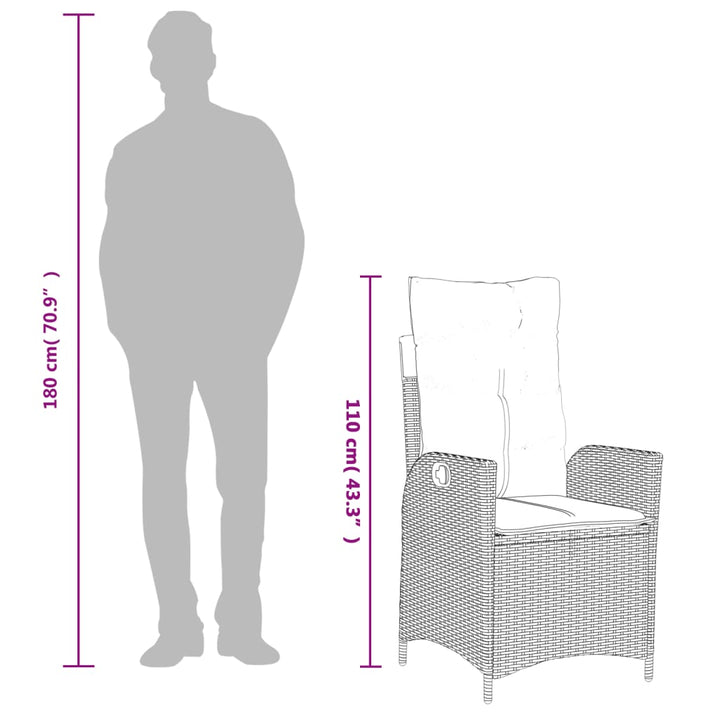 Set Mobilier De Grădină Cu Perne, 9 Piese, Negru, Poliratan Negru Și Crem