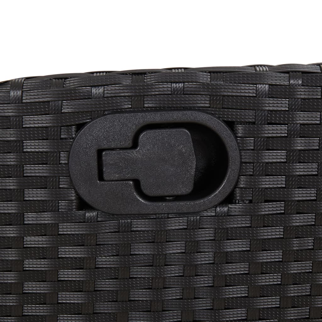 Set Mobilier De Grădină Cu Perne, 5 Piese, Negru, Poliratan