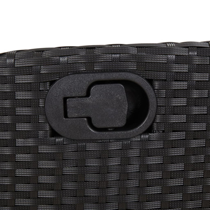 Set Mobilier De Grădină Cu Perne, 5 Piese, Negru, Poliratan