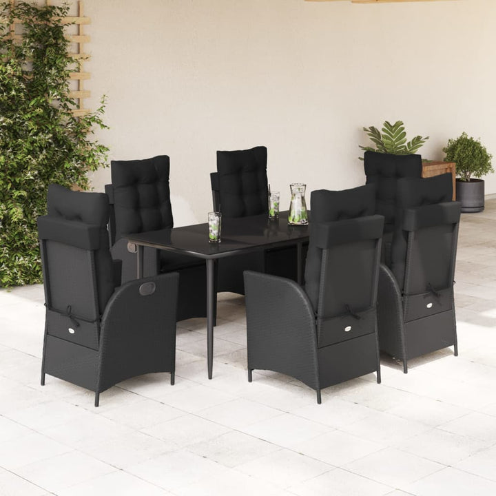 Set Mobilier De Grădină Cu Perne, 5 Piese, Negru, Poliratan
