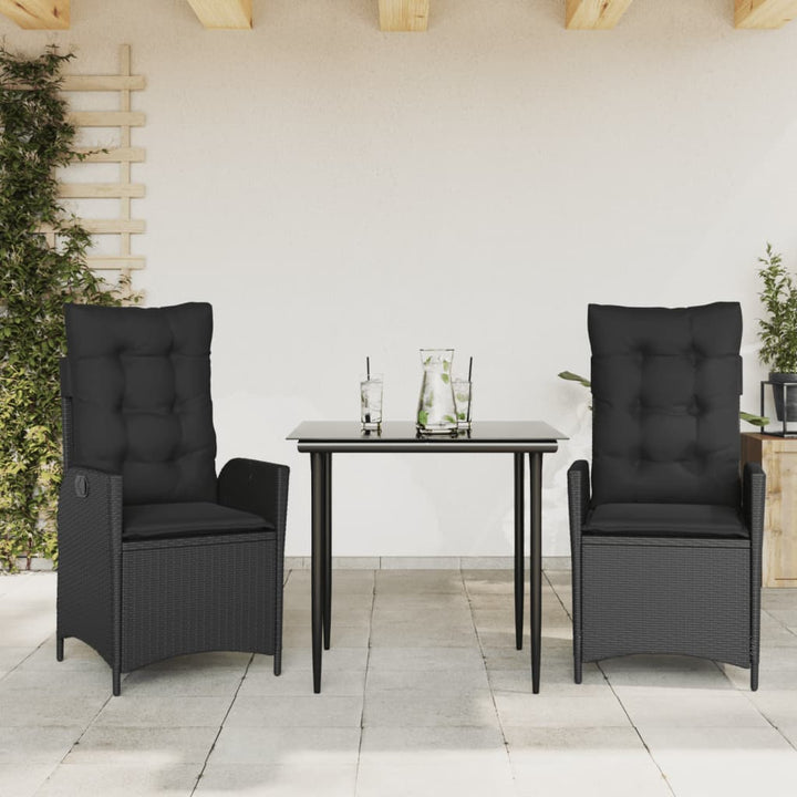 Set Mobilier De Grădină Cu Perne, 5 Piese, Negru, Poliratan