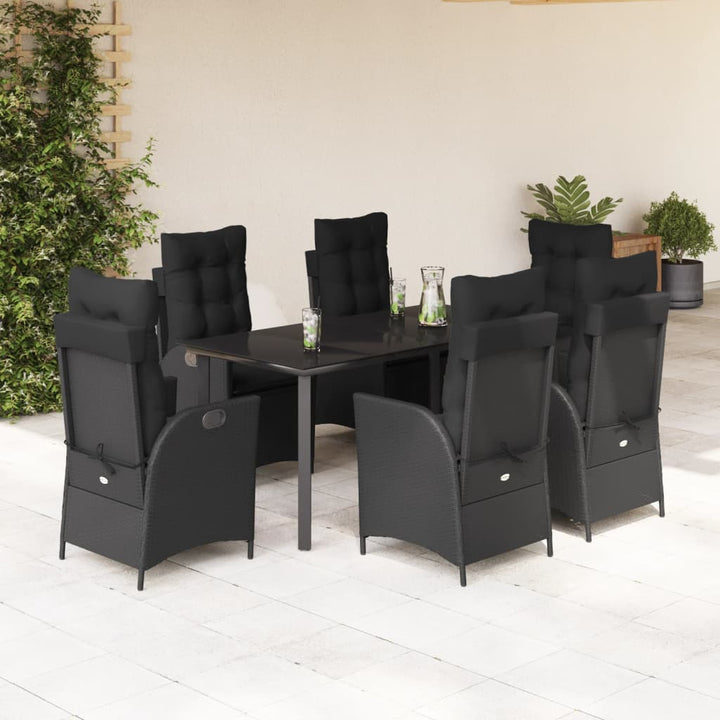 Set Mobilier De Grădină Cu Perne, 5 Piese, Negru, Poliratan