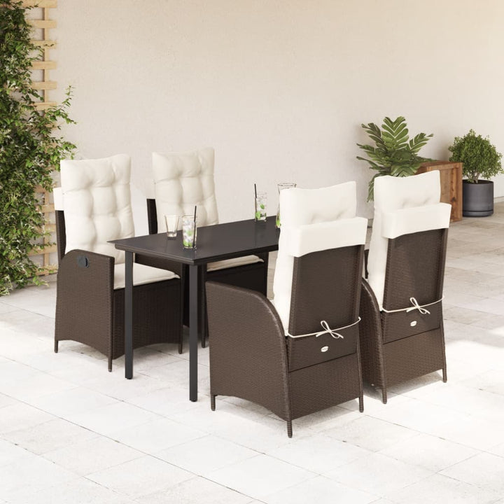 Set Mobilier De Grădină, 5 Piese, Cu Perne, Maro, Poliratan
