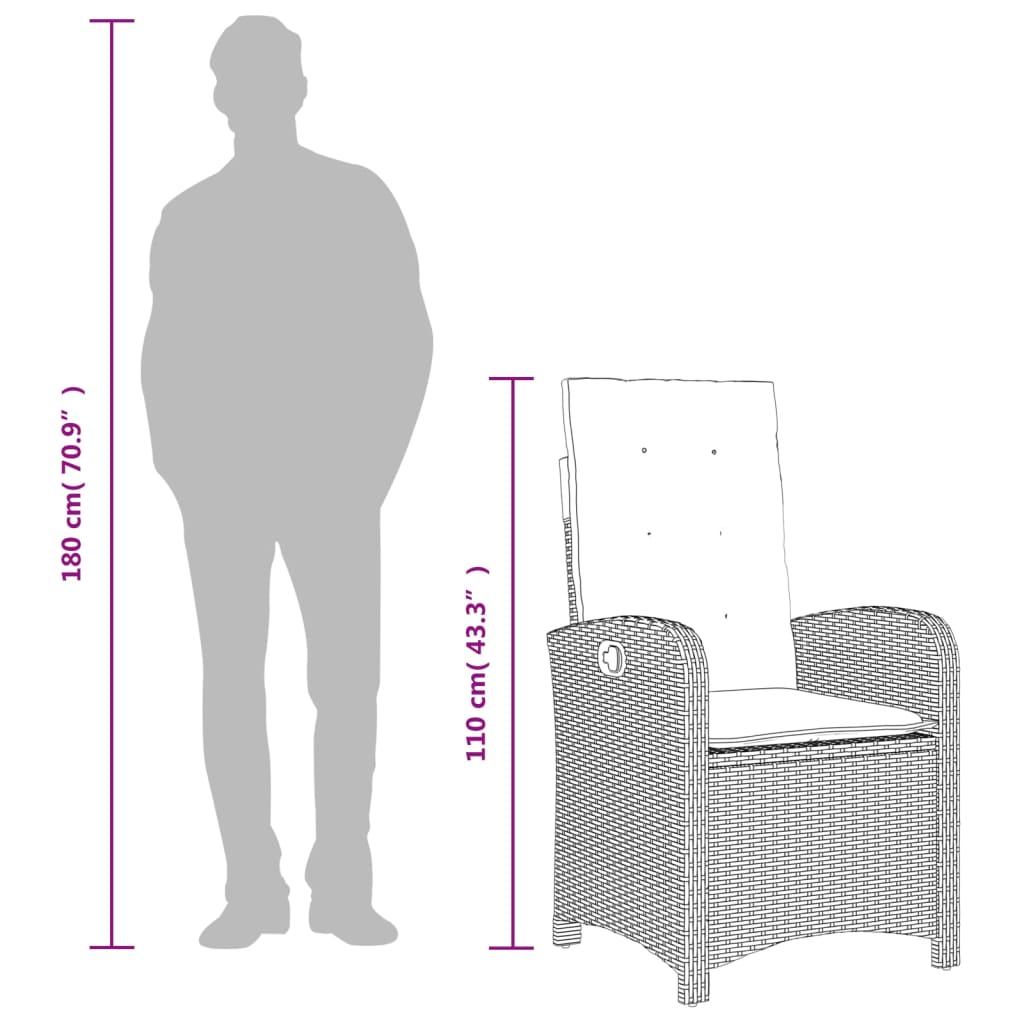 Set Mobilier De Grădină, 5 Piese, Cu Perne, Maro, Poliratan