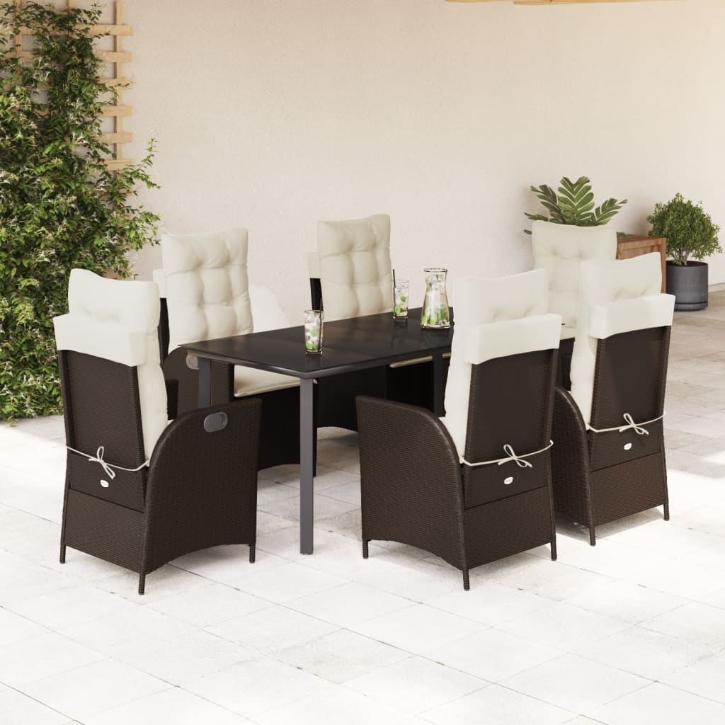 Set Mobilier De Grădină, 5 Piese, Cu Perne, Maro, Poliratan