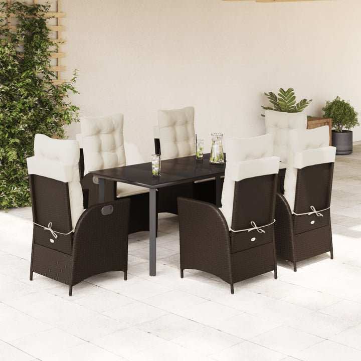 Set Mobilier De Grădină, 5 Piese, Cu Perne, Maro, Poliratan