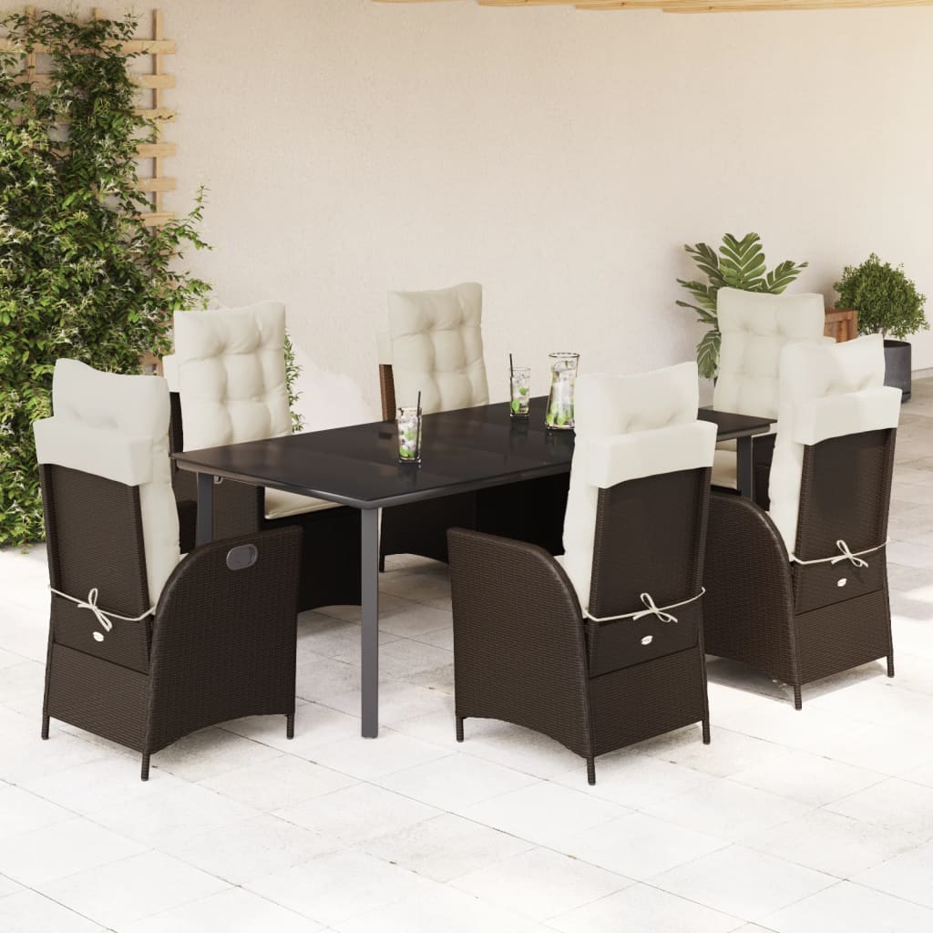 Set Mobilier De Grădină, 5 Piese, Cu Perne, Maro, Poliratan