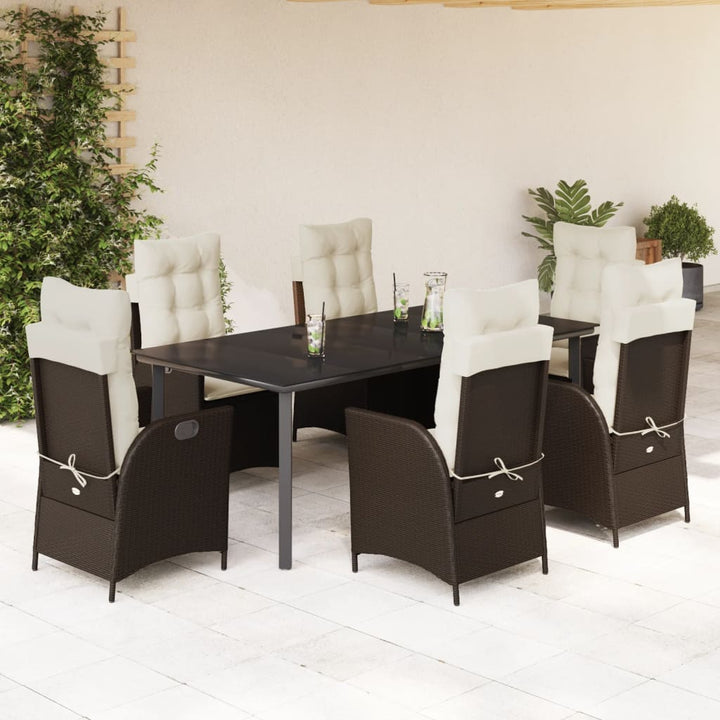 Set Mobilier De Grădină, 5 Piese, Cu Perne, Maro, Poliratan