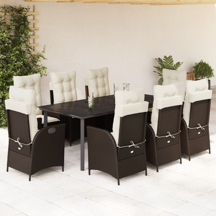 Set Mobilier De Grădină, 5 Piese, Cu Perne, Maro, Poliratan
