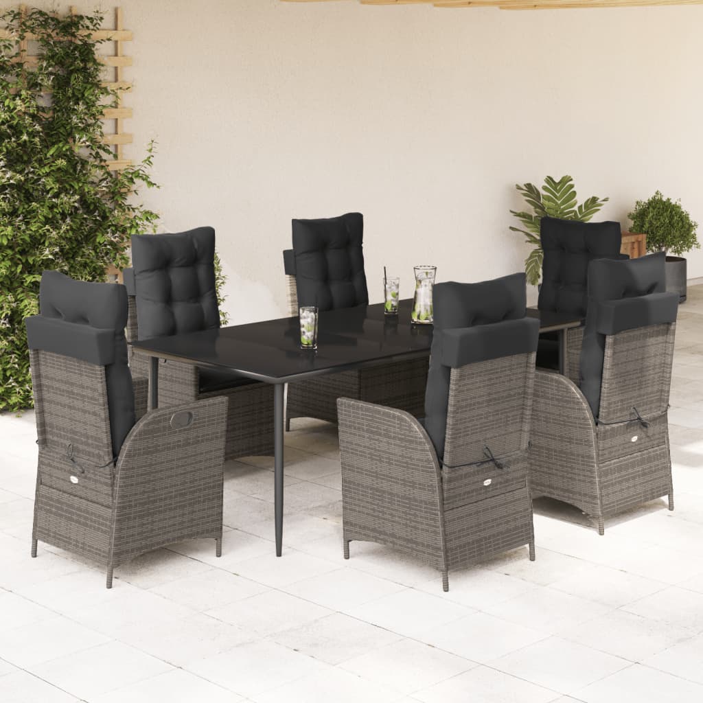 Set Mobilier De Grădină Cu Perne, 5 Piese, Gri, Poliratan