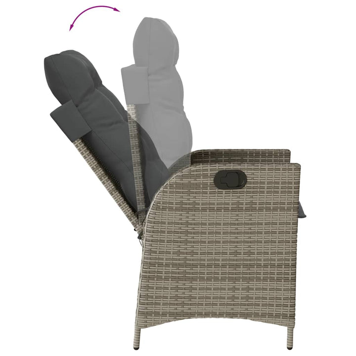 Set Mobilier De Grădină Cu Perne, 7 Piese, Gri, Poliratan
