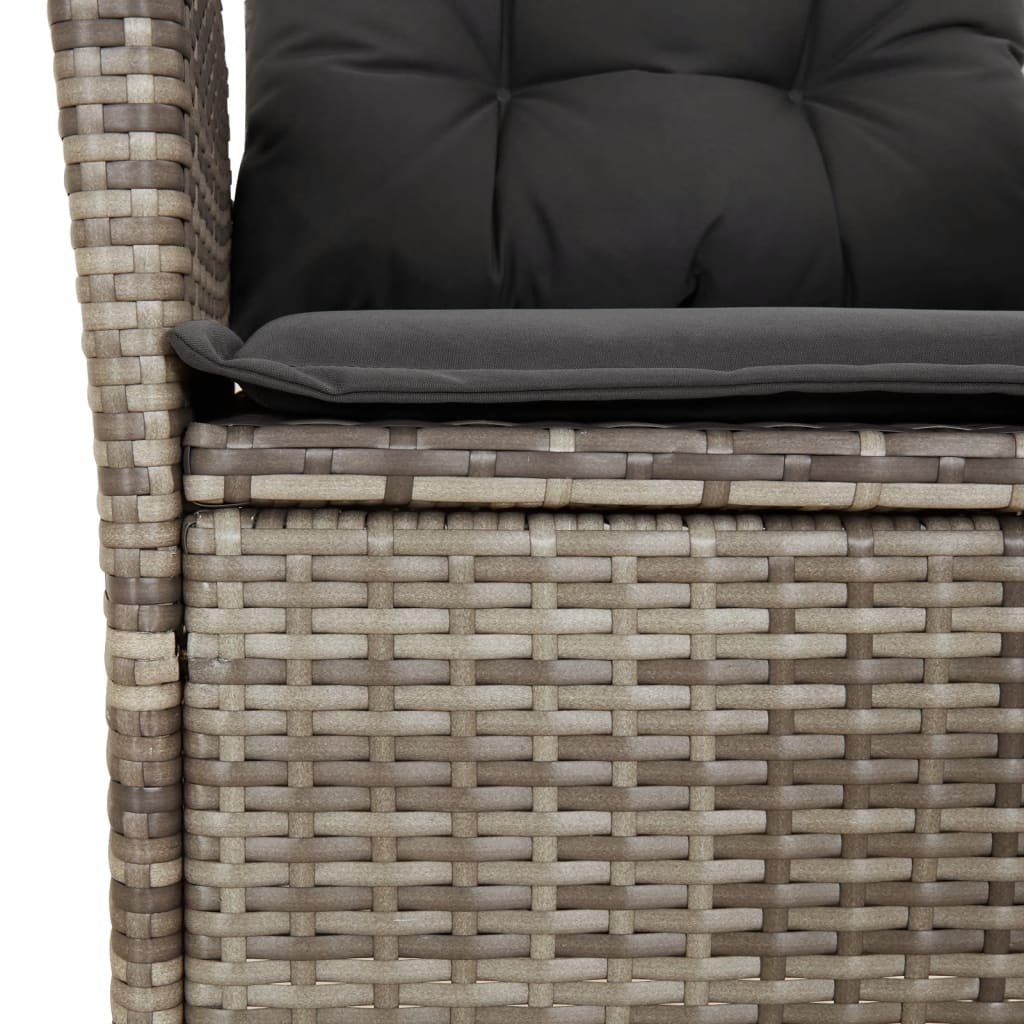 Set Mobilier De Grădină Cu Perne, 7 Piese, Gri, Poliratan