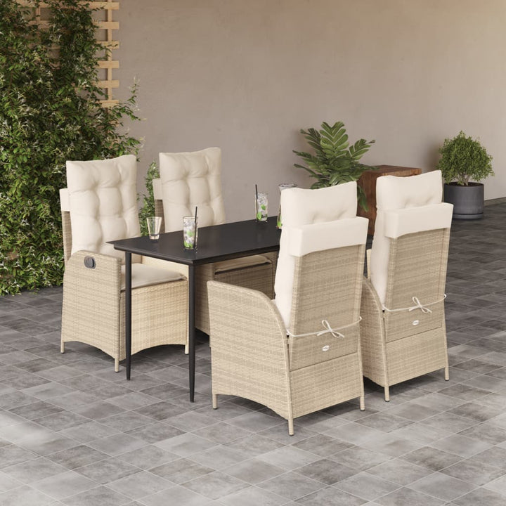 Set Mobilier De Grădină Cu Perne, 3 Piese, Bej, Poliratan