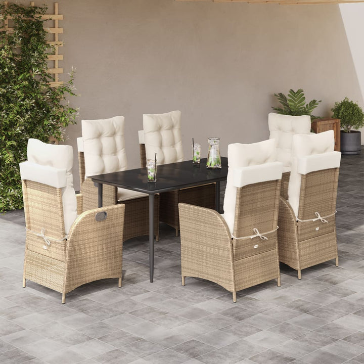 Set Mobilier De Grădină Cu Perne, 3 Piese, Bej, Poliratan