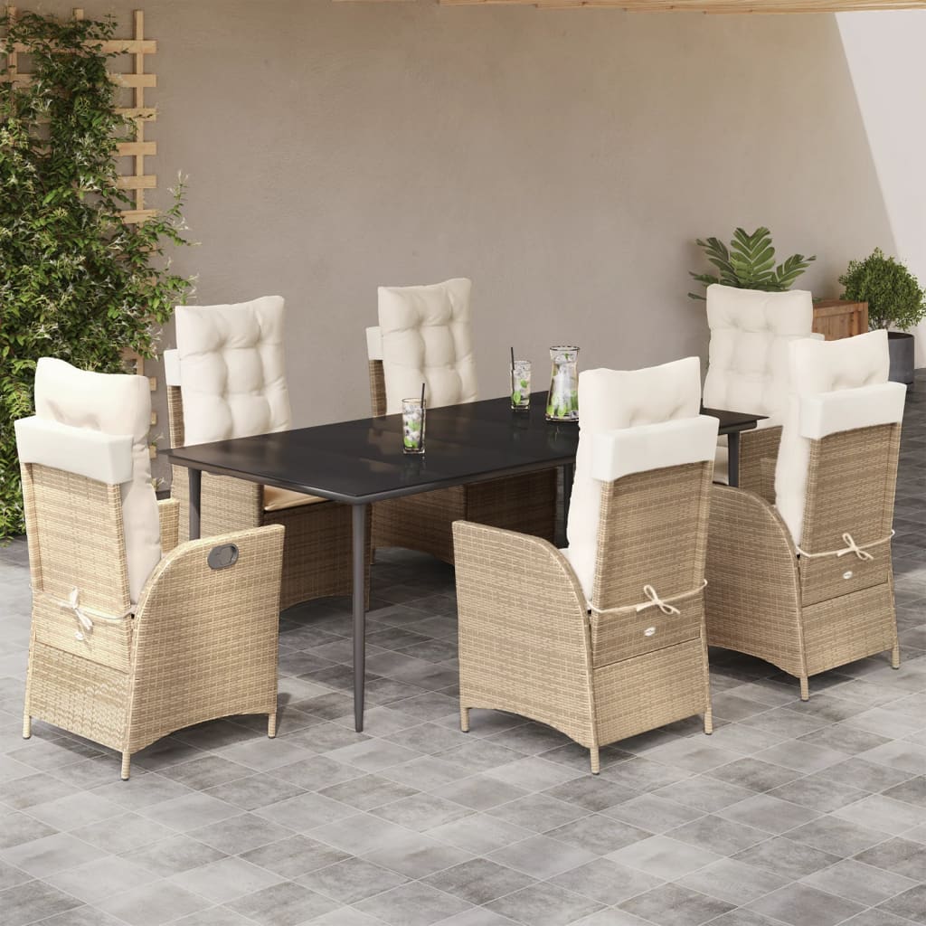 Set Mobilier De Grădină Cu Perne, 3 Piese, Bej, Poliratan