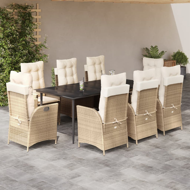 Set Mobilier De Grădină Cu Perne, 3 Piese, Bej, Poliratan