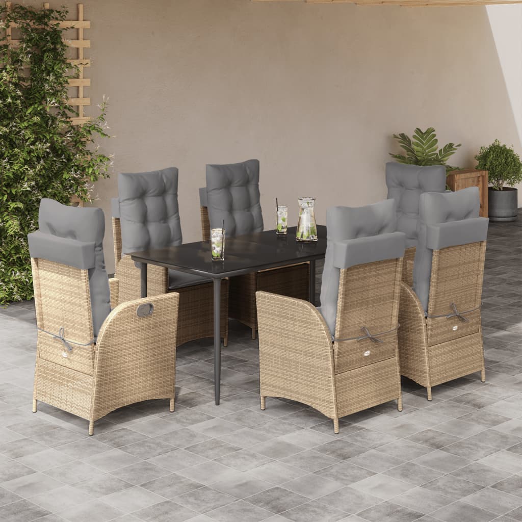 Set Mobilier De Grădină Cu Perne, 5 Piese, Bej, Poliratan