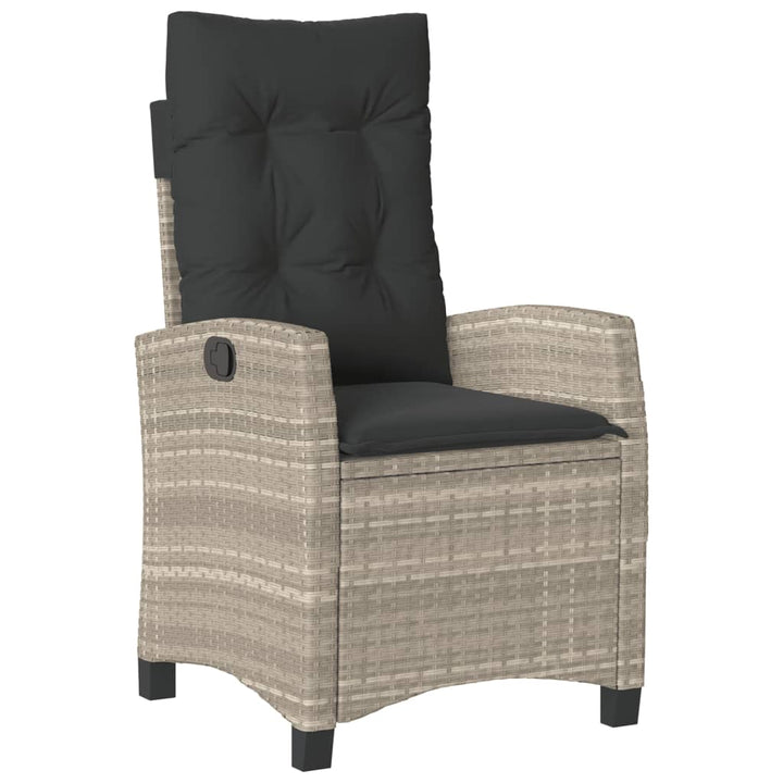 Set Mobilier De Grădină Cu Perne, 3 Piese,Gri Deschis,Poliratan