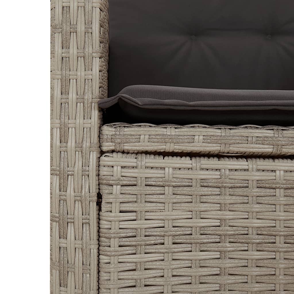 Set Mobilier De Grădină Cu Perne, 3 Piese,Gri Deschis,Poliratan