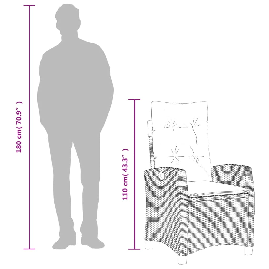 Set Mobilier De Grădină Cu Perne, 3 Piese,Gri Deschis,Poliratan