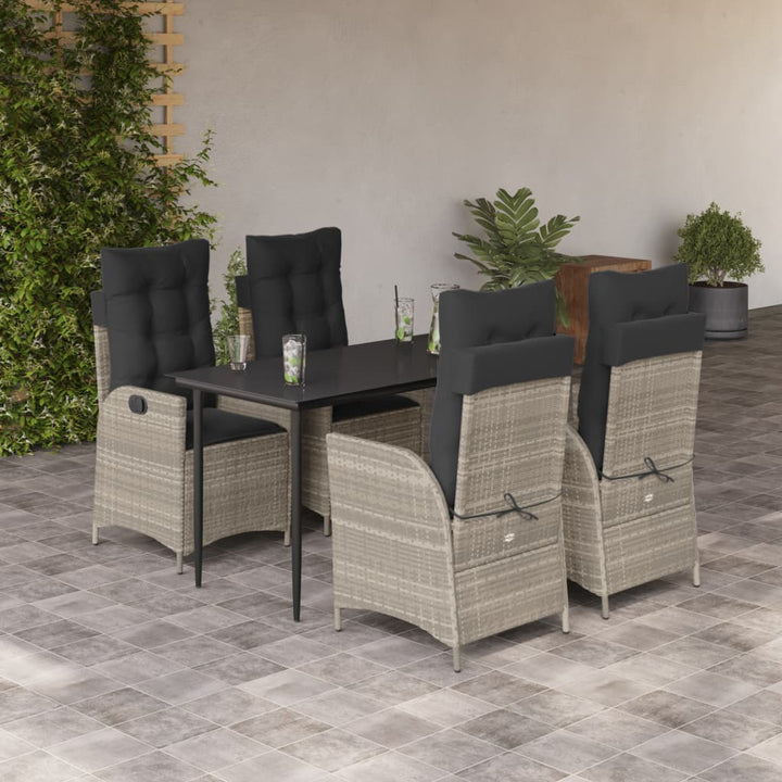 Set Mobilier De Grădină Cu Perne, 3 Piese,Gri Deschis,Poliratan