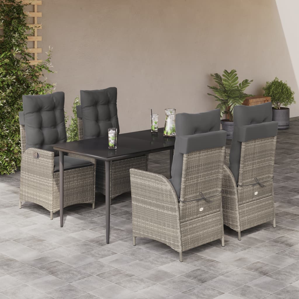 Set Mobilier De Grădină Cu Perne, 3 Piese,Gri Deschis,Poliratan