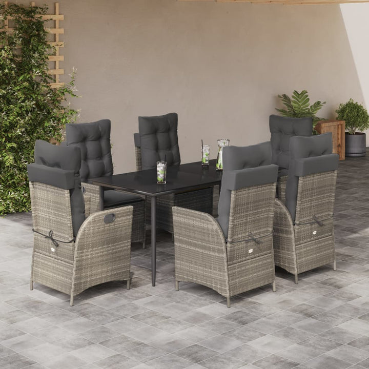 Set Mobilier De Grădină Cu Perne, 3 Piese,Gri Deschis,Poliratan