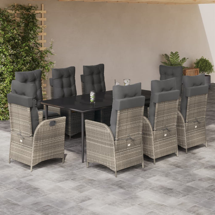 Set Mobilier De Grădină Cu Perne, 3 Piese,Gri Deschis,Poliratan