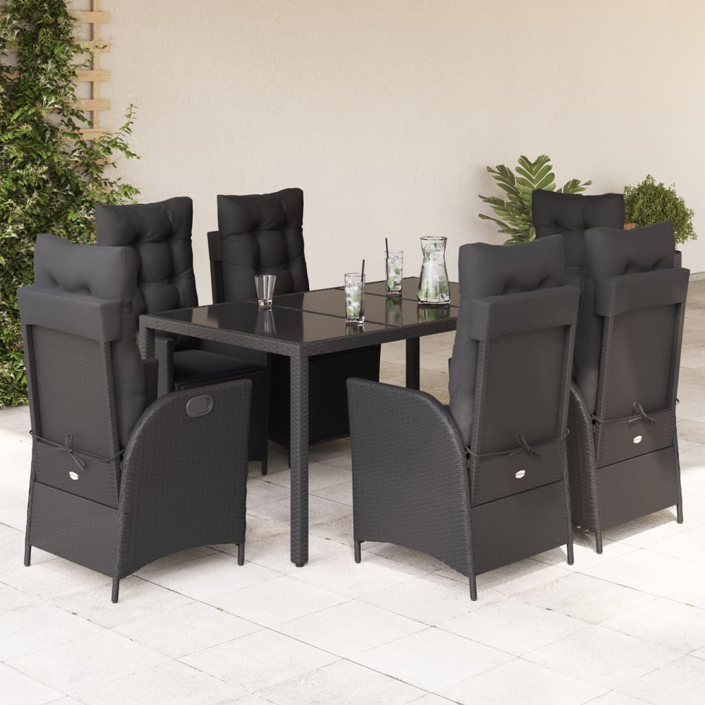 Set Mobilier De Grădină Cu Perne, 9 Piese, , Poliratan