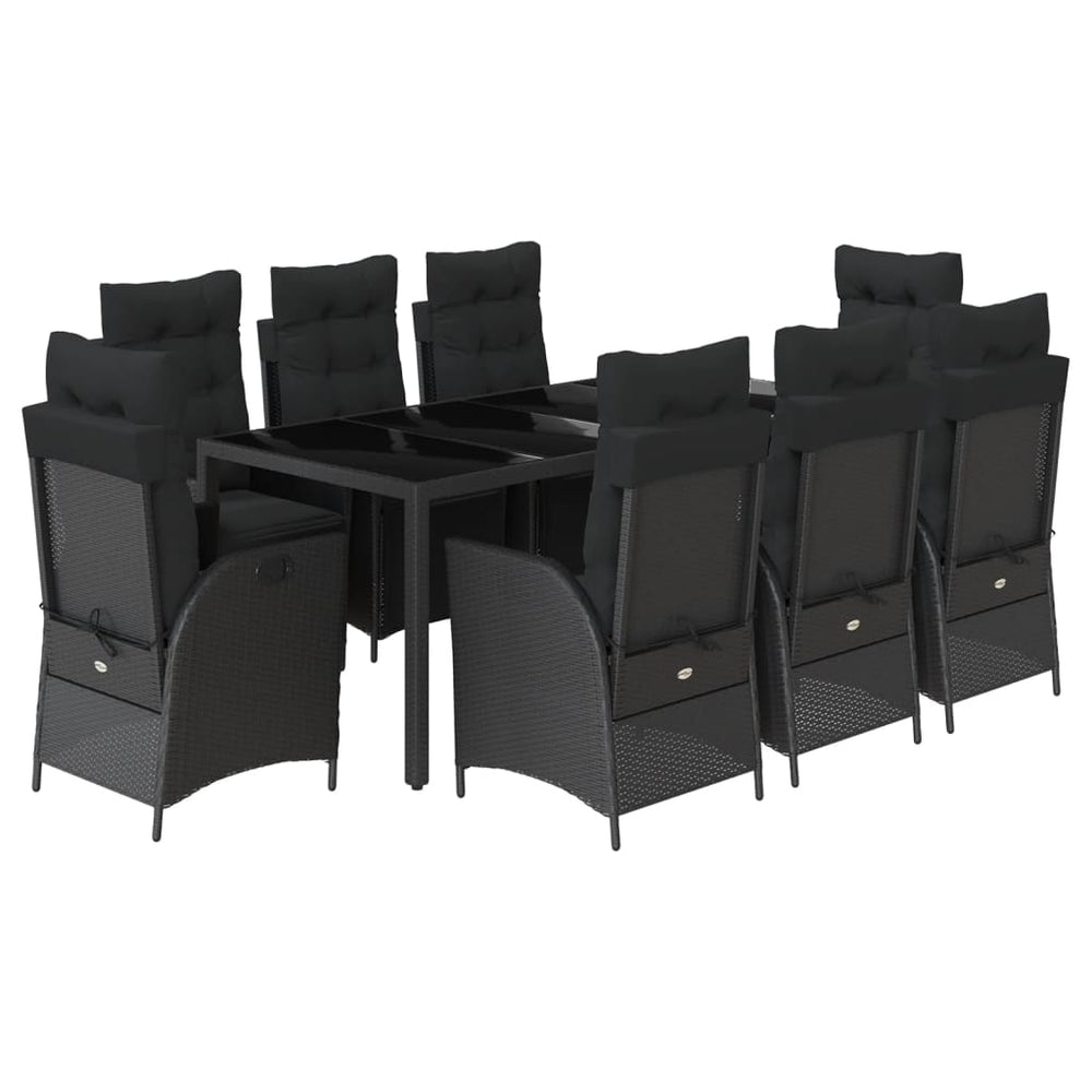 Set Mobilier De Grădină Cu Perne, 9 Piese, , Poliratan