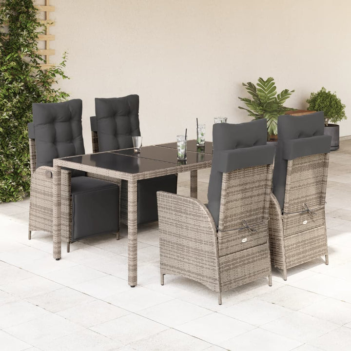 Set Mobilier De Grădină Cu Perne, 9 Piese, , Poliratan
