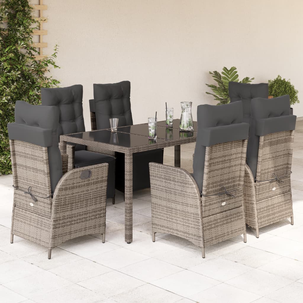 Set Mobilier De Grădină Cu Perne, 9 Piese, , Poliratan