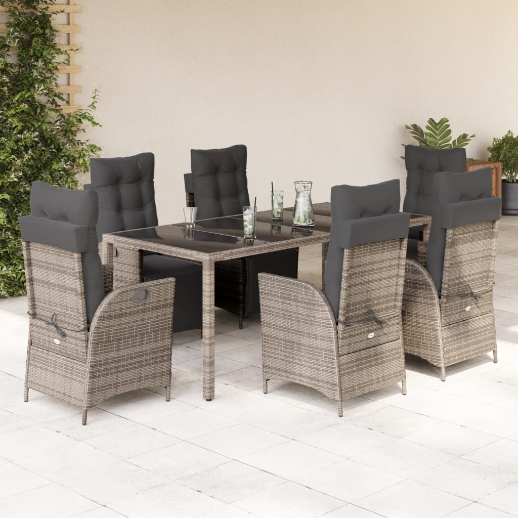 Set Mobilier De Grădină Cu Perne, 9 Piese, , Poliratan