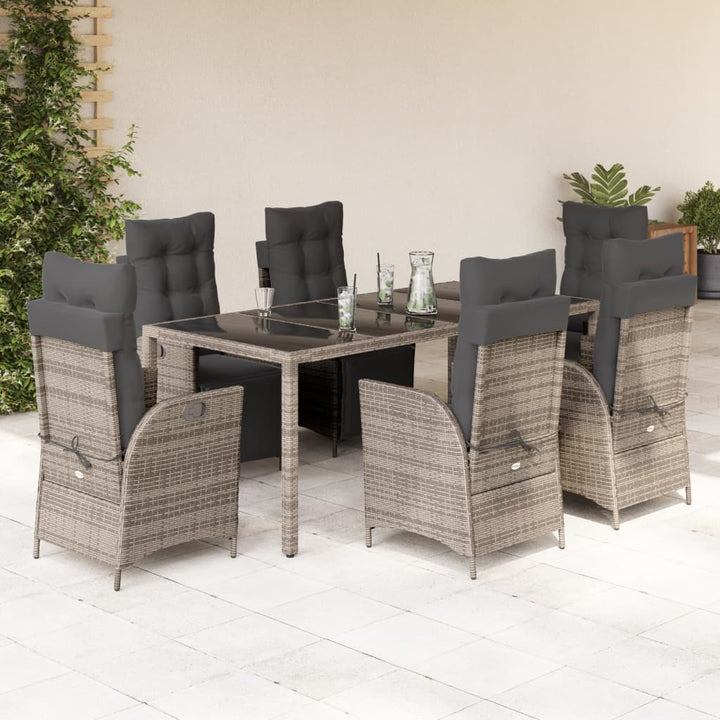 Set Mobilier De Grădină Cu Perne, 9 Piese, , Poliratan