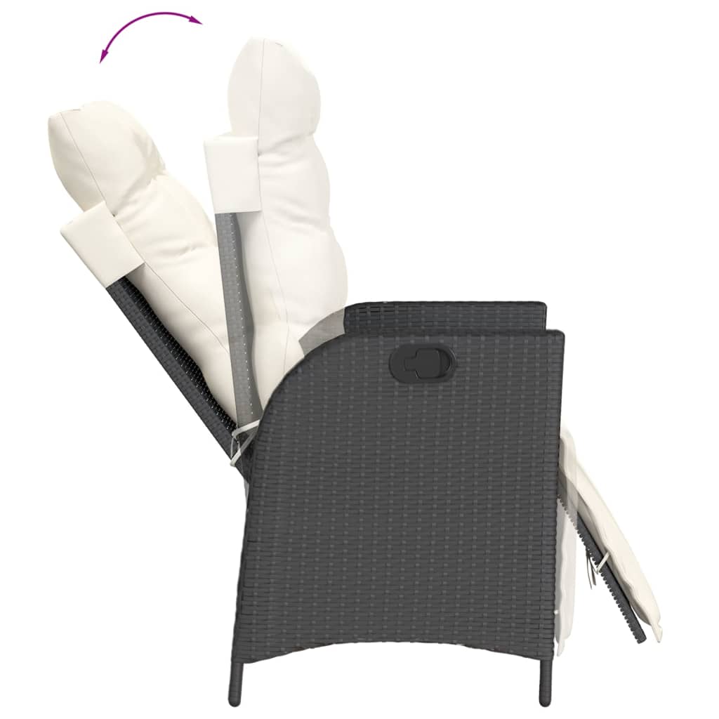 Set Mobilier De Grădină Cu Perne, 5 Piese, Negru, Poliratan