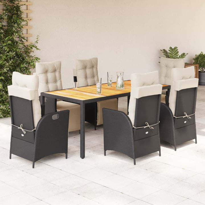 Set Mobilier De Grădină Cu Perne, 5 Piese, Negru, Poliratan