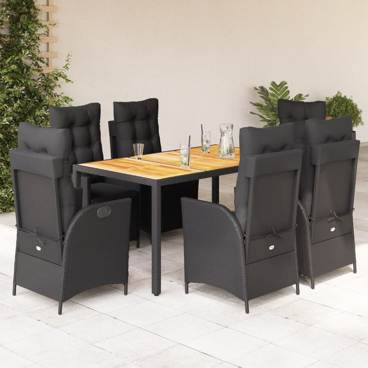 Set Mobilier De Grădină Cu Perne, 5 Piese, Negru, Poliratan