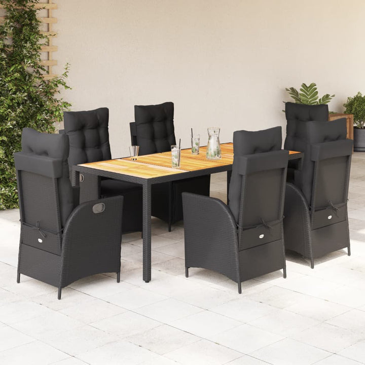 Set Mobilier De Grădină Cu Perne, 5 Piese, Negru, Poliratan