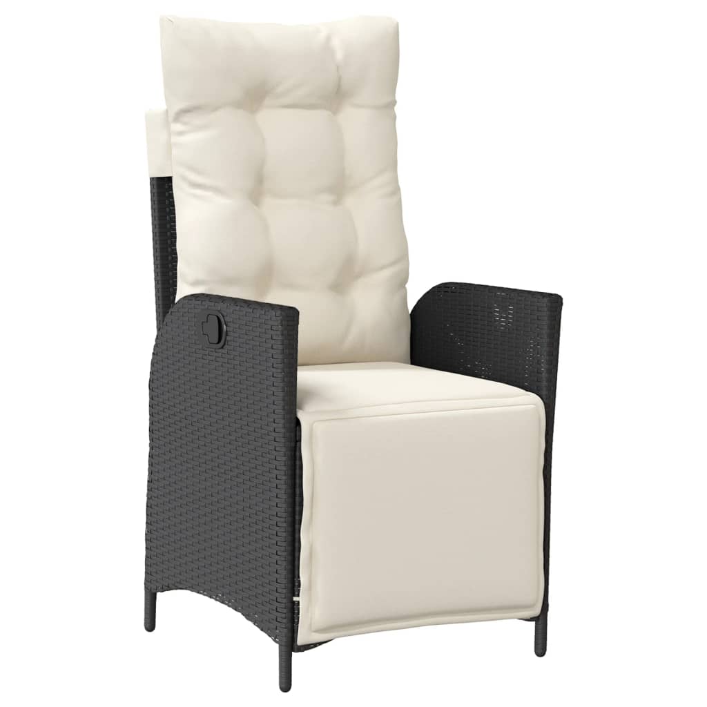 Set Mobilier De Grădină Cu Perne, 7 Piese, Negru, Poliratan
