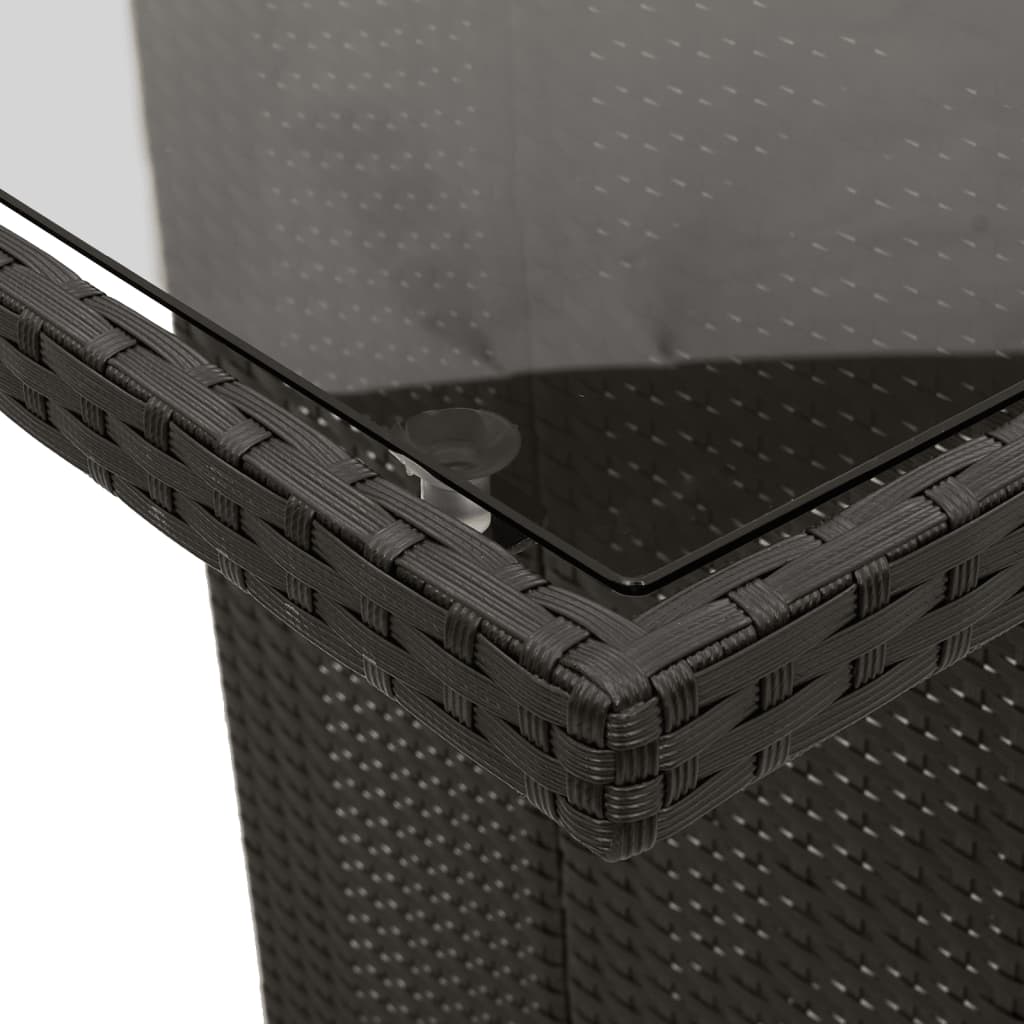 Set Mobilier De Grădină Cu Perne, 7 Piese, Negru, Poliratan