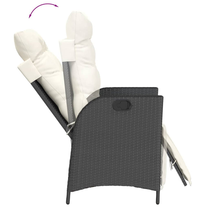 Set Mobilier De Grădină Cu Perne, 7 Piese, Negru, Poliratan