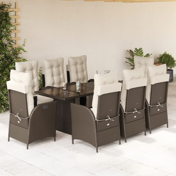 Set Mobilier De Grădină Cu Perne, 7 Piese, Negru, Poliratan
