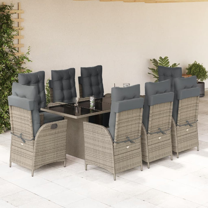 Set Mobilier De Grădină Cu Perne, 7 Piese, Negru, Poliratan