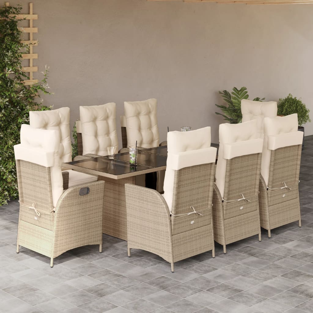 Set Mobilier De Grădină Cu Perne, 7 Piese, Negru, Poliratan