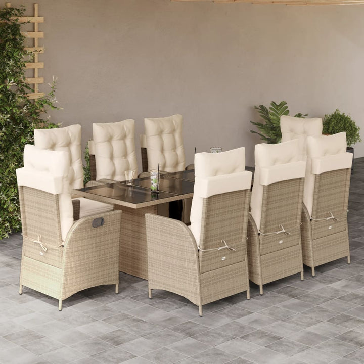 Set Mobilier De Grădină Cu Perne, 7 Piese, Negru, Poliratan