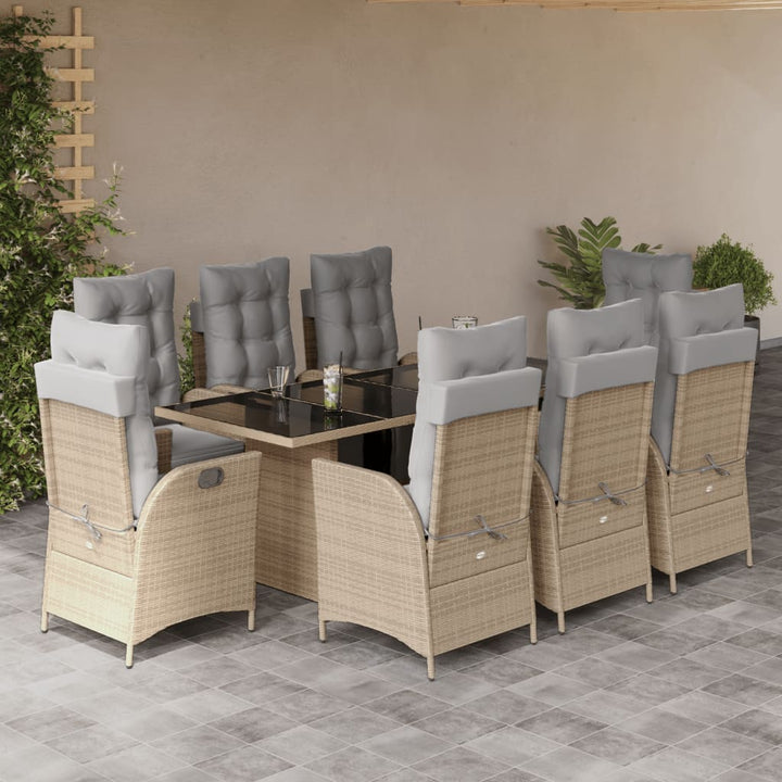 Set Mobilier De Grădină Cu Perne, 7 Piese, Negru, Poliratan