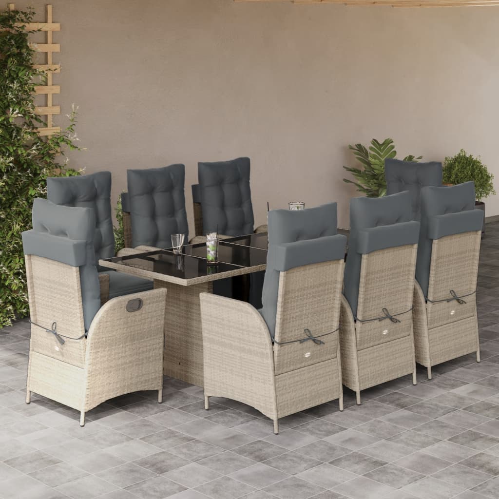 Set Mobilier De Grădină Cu Perne, 7 Piese, Negru, Poliratan