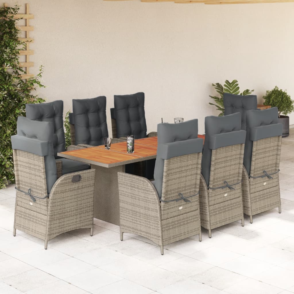 Set Mobilier De Grădină Cu Perne, 7 Piese, Negru, Poliratan