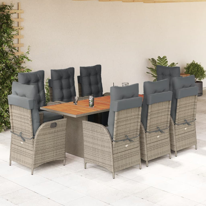 Set Mobilier De Grădină Cu Perne, 7 Piese, Negru, Poliratan